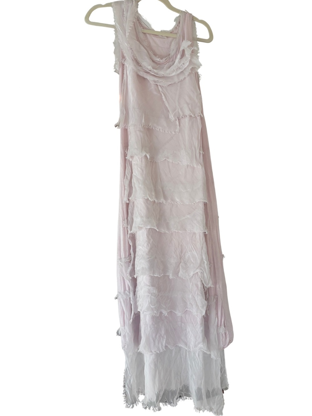 Vintage Saint Tropez Light Pink Tiered Sleeveless Maxi Dress